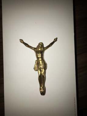 Vintage Metal Jesus Christ Corpus Crucifix Figure